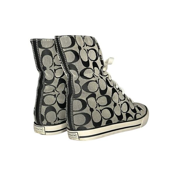 Womens Coach Bonney Signature Canvas Twill High-Top Sneakers Size 6.5 - Picture 4 of 6
